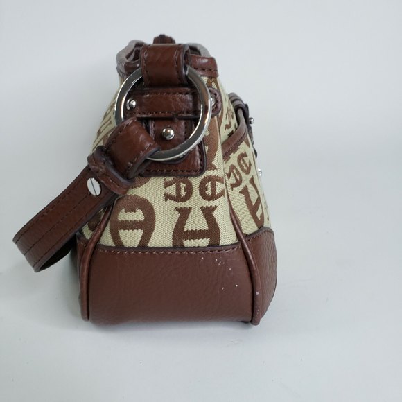 Etienne Aigner Handbag Purse Brown Buckle Logo Under Arm Minimalist - Picture 3 of 10